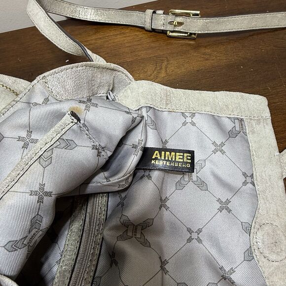 Aimee Kestenberg Metallic Bali Double Entry Crossbody Genuine Leather Purse Read - Picture 14 of 16